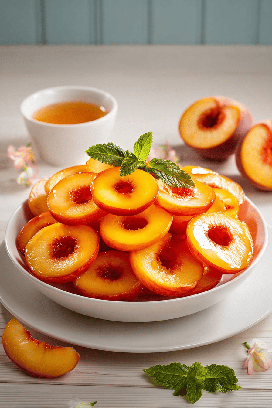 Peach Rings Recipe Guide ingredients organized and measured on kitchen counter