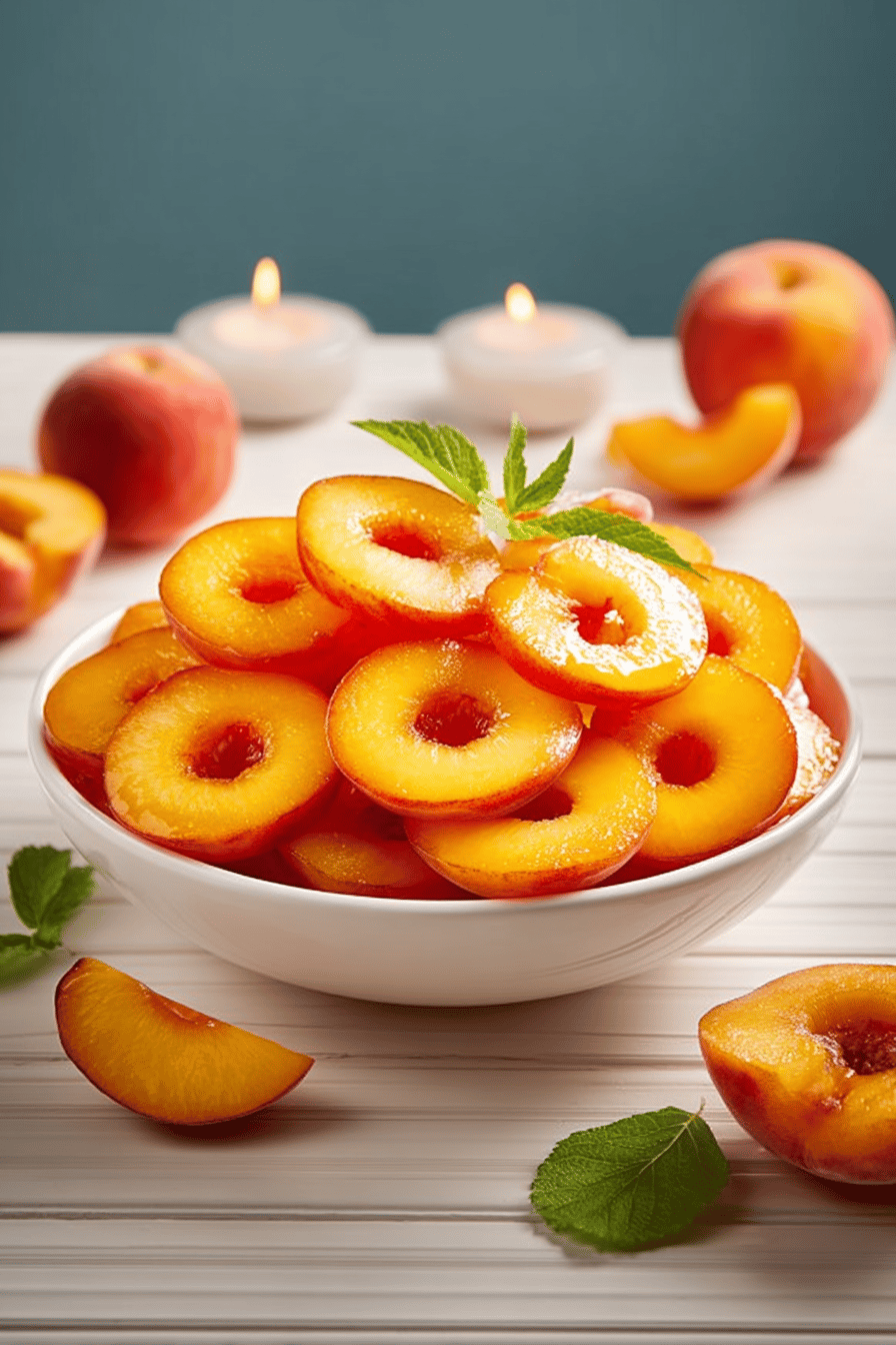 Peach Rings Recipe Guide slice on plate showing perfect texture and swirl pattern