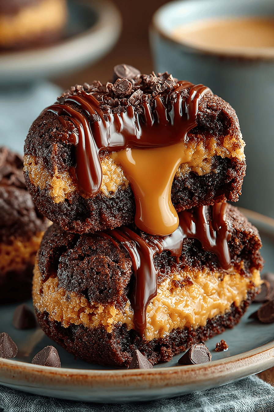 Peanut Butter Cup Filled Brookies Recipe slice on plate showing perfect texture and swirl pattern