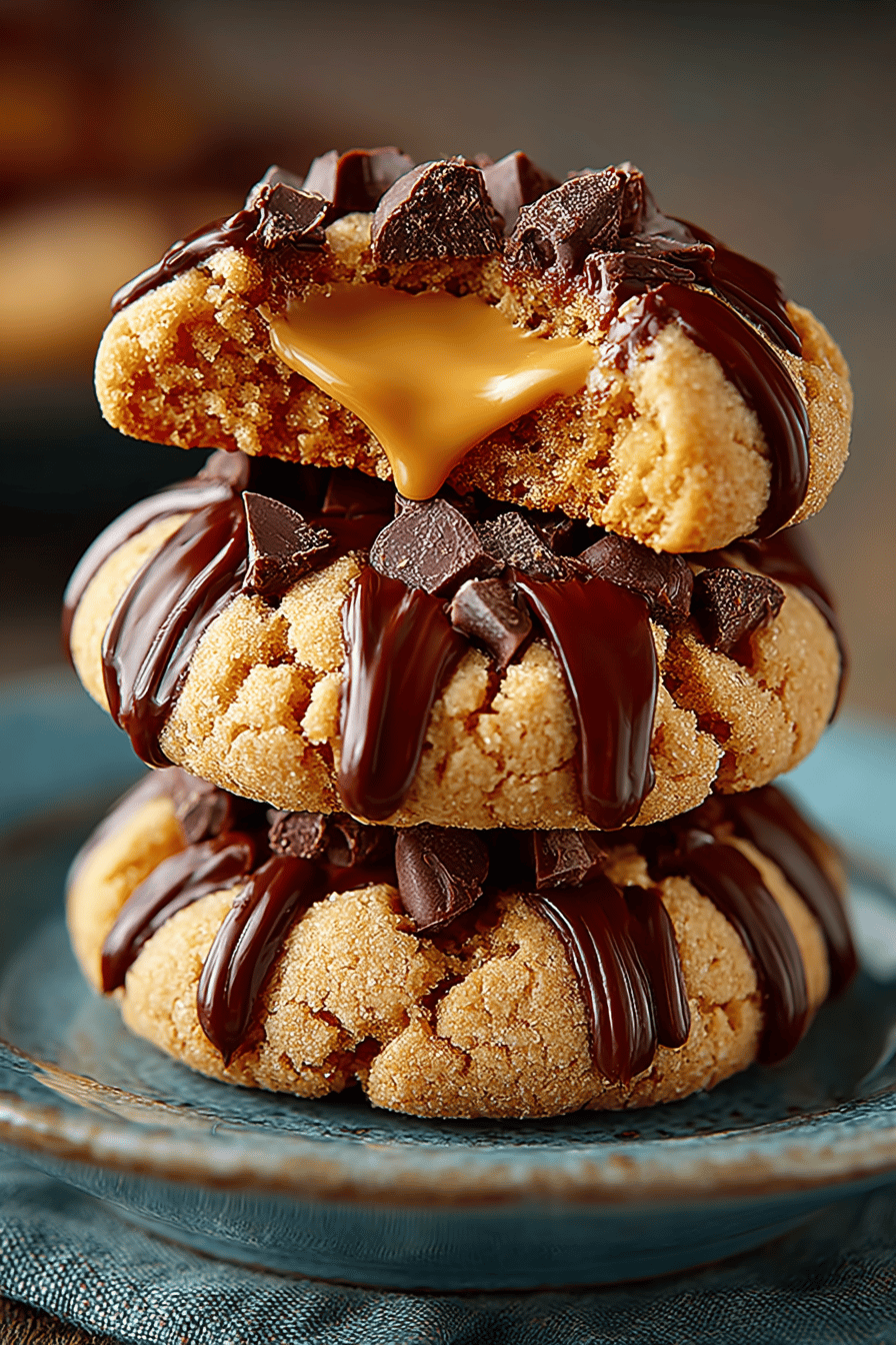 Peanut Butter Stuffed Cookies Recipe slice on plate showing perfect texture and swirl pattern