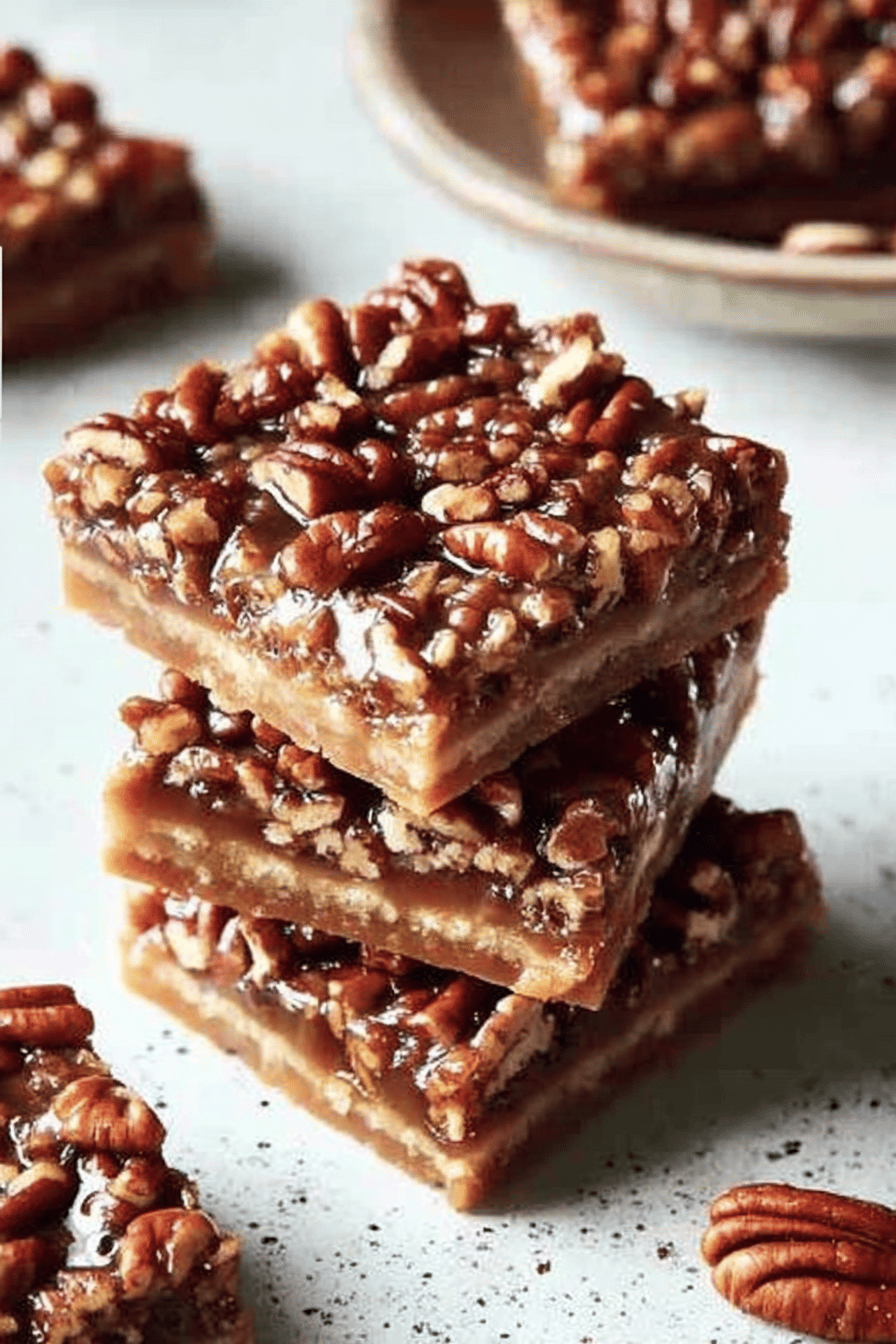 Pecan Cake Bars Recipe slice on plate showing perfect texture and swirl pattern