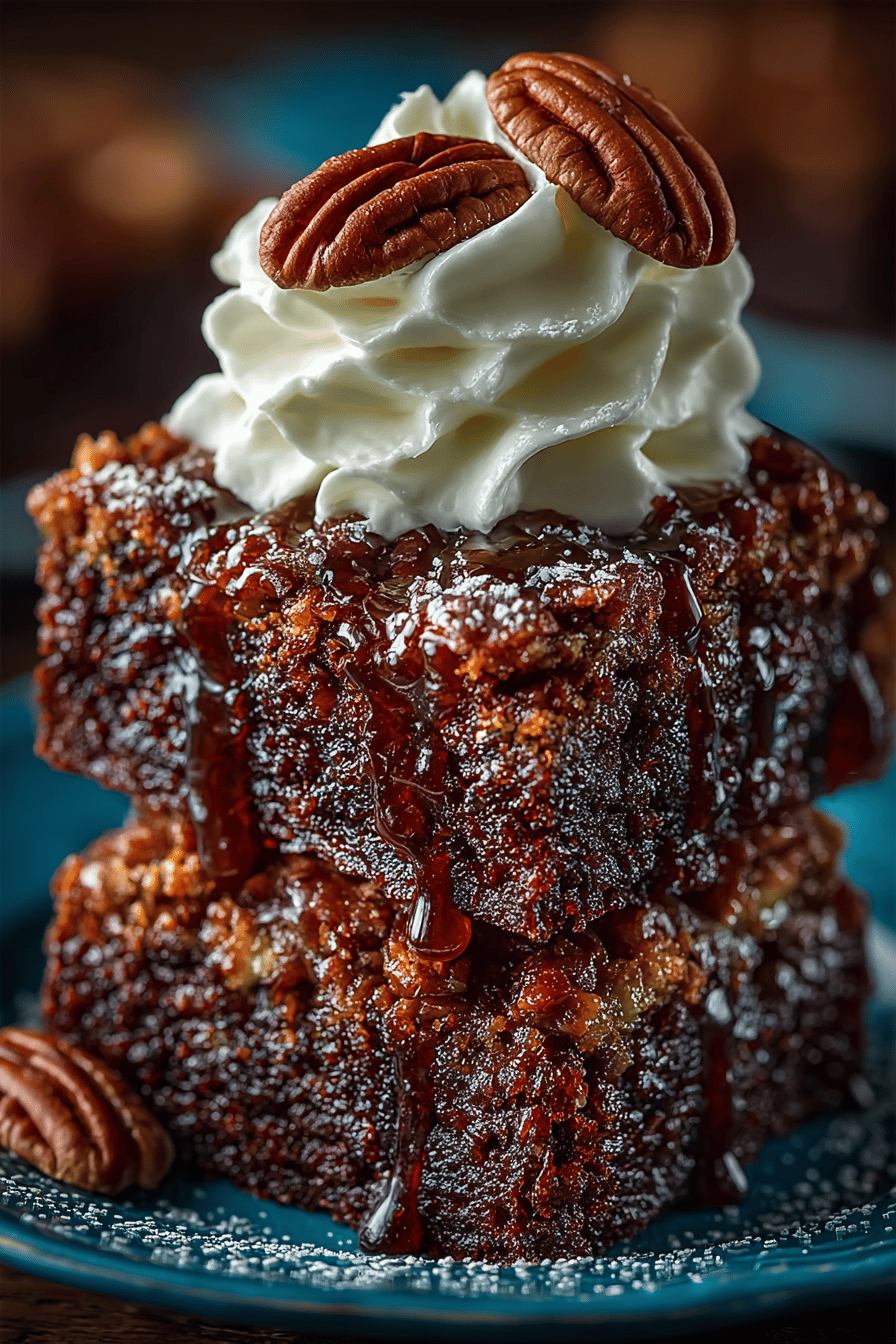 Pecan Pie Brownies Recipe A Decadent Dessert Combo final dish beautifully presented and ready to serve
