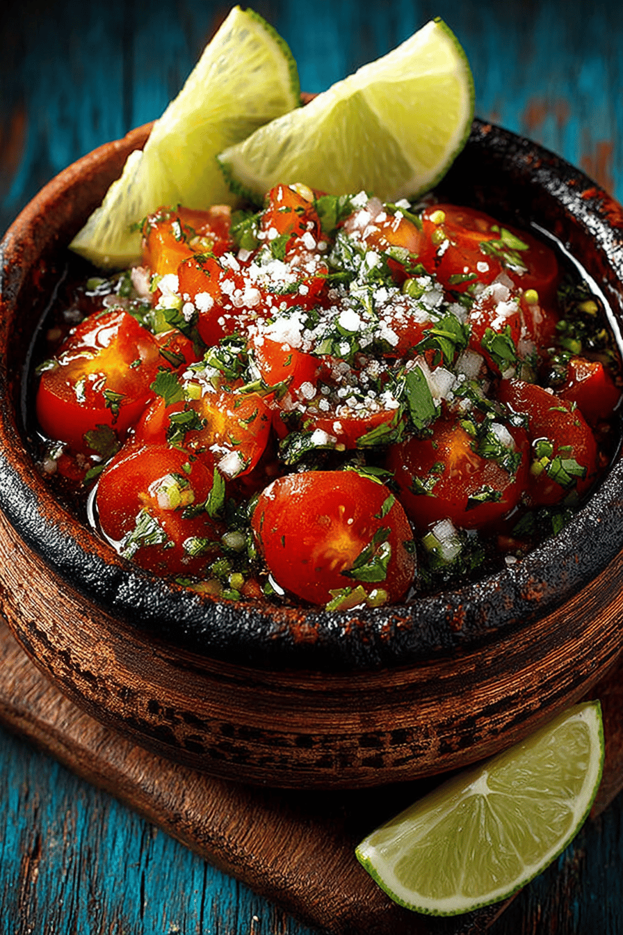 Pico de Gallo Recipe – Fresh Tomato Salsa Guide slice on plate showing perfect texture and swirl pattern
