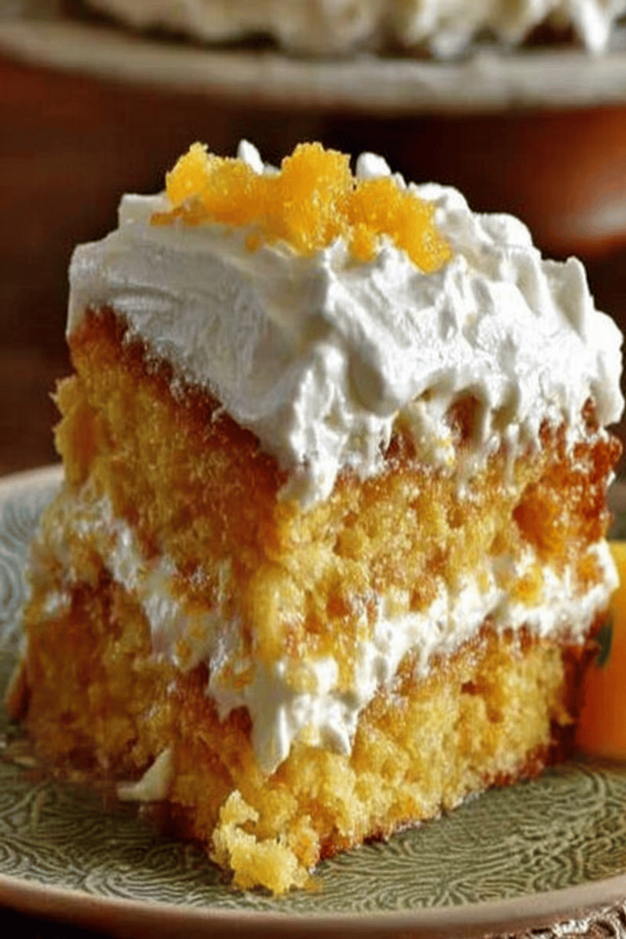 Pineapple Orange Sunshine Cake Recipe ingredients organized and measured on kitchen counter