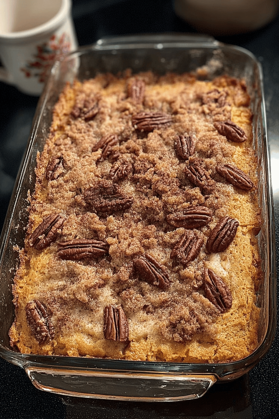 Pumpkin Crunch Cake Recipe: A Delicious Autumnal Treat final dish beautifully presented and ready to serve