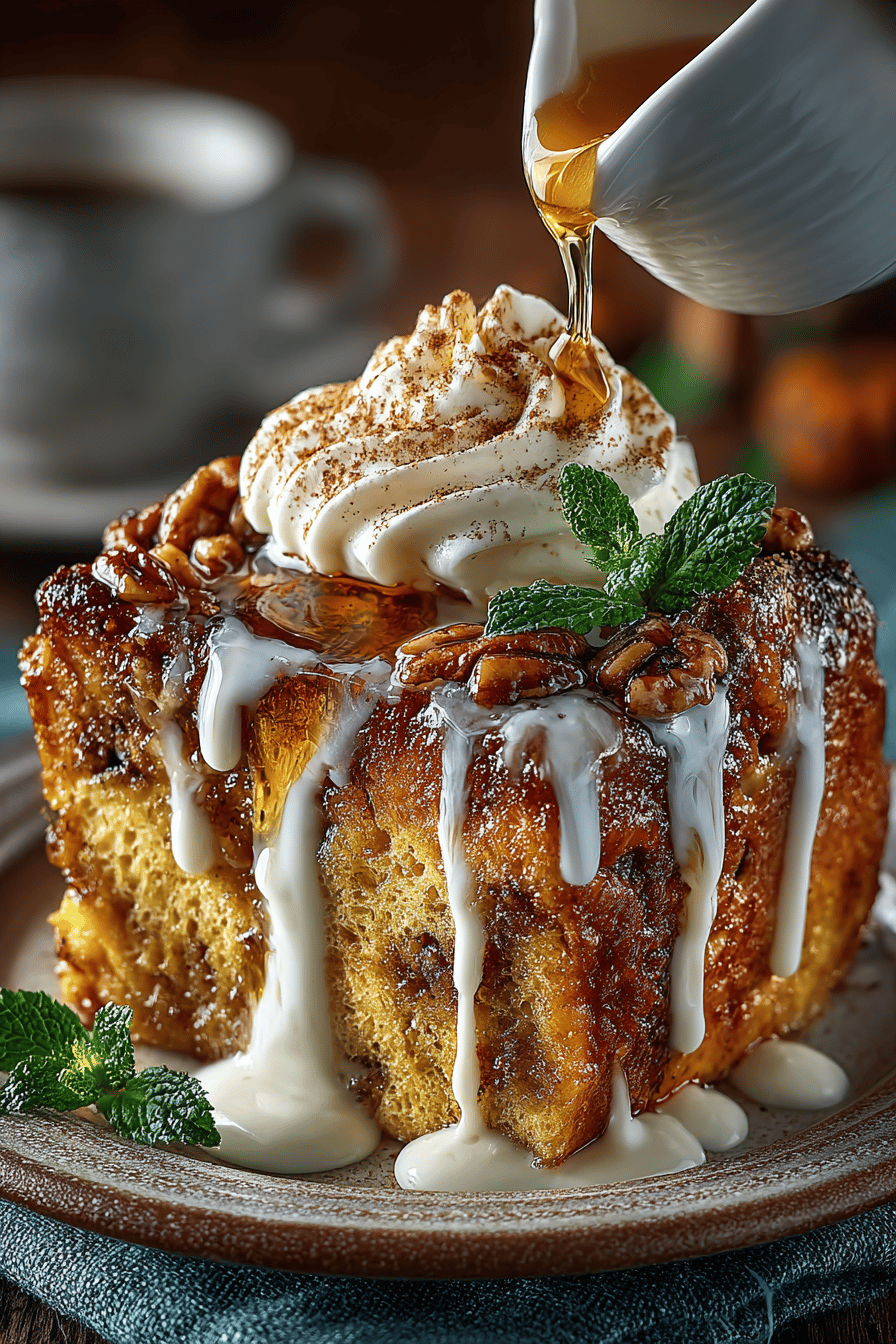 Pumpkin Pecan Bread Pudding Recipe ingredients organized and measured on kitchen counter