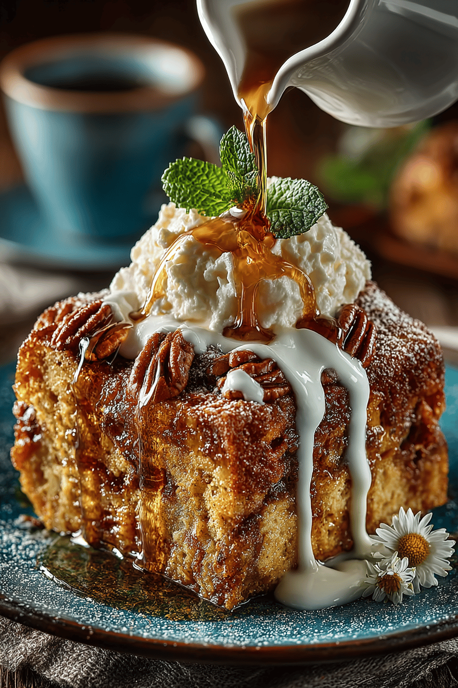 Pumpkin Pecan Bread Pudding Recipe final dish beautifully presented and ready to serve