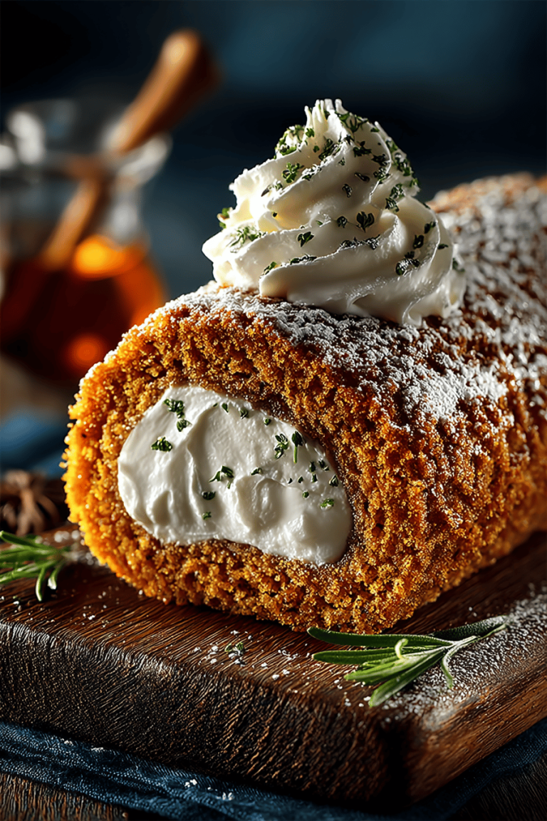 Pumpkin Roll Recipe with Cream Cheese Filling