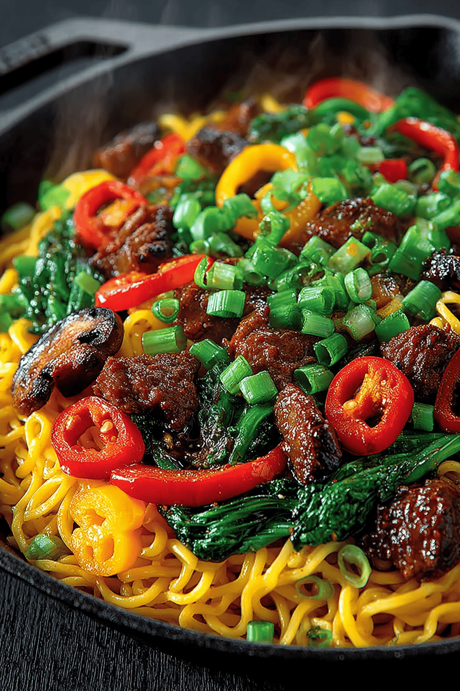 Quick and Easy 15-Minute Beefy Noodle Skillet Recipe final dish beautifully presented and ready to serve