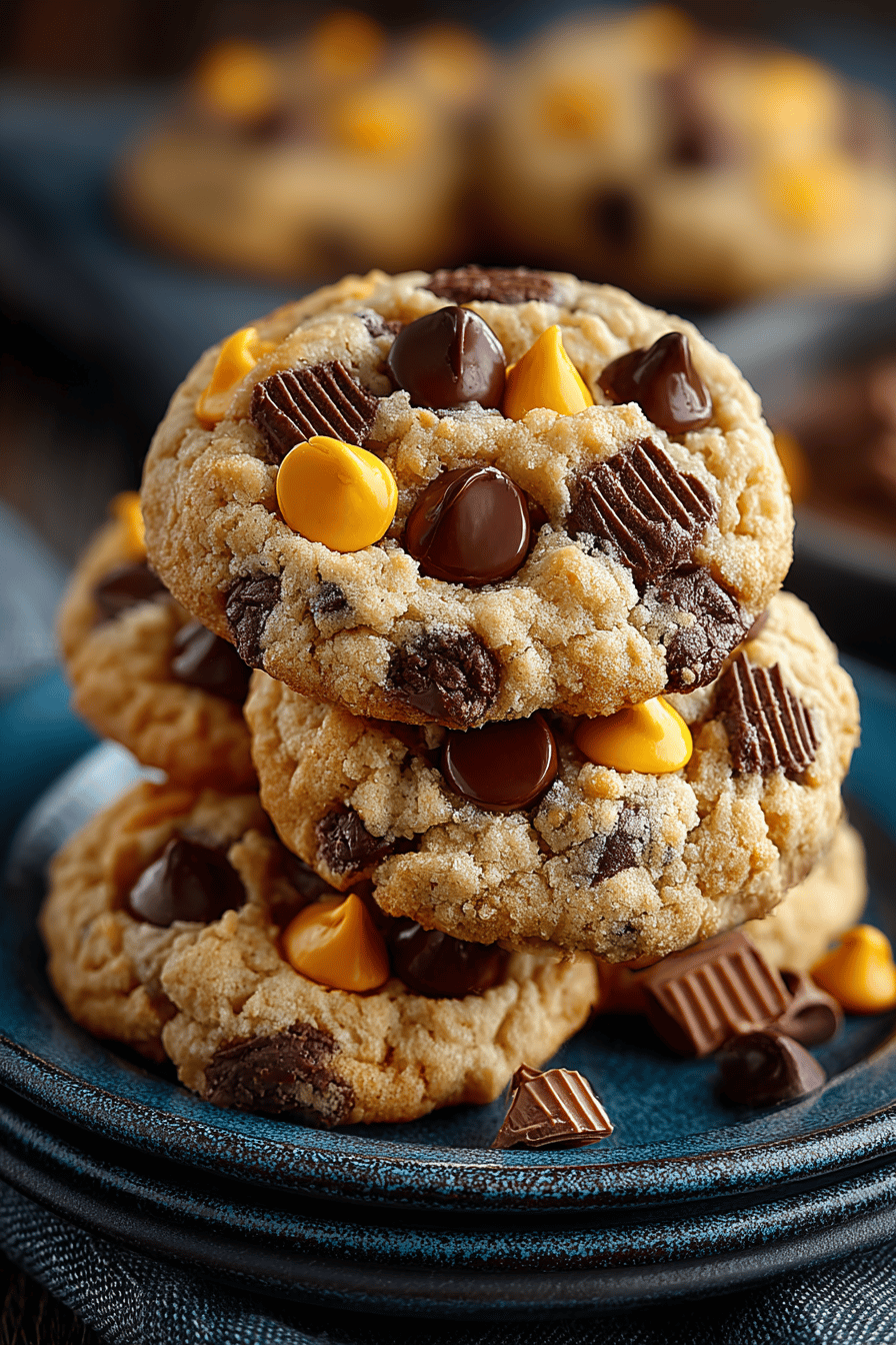 Reese's Peanut Butter Pudding Cookies Recipe slice on plate showing perfect texture and swirl pattern
