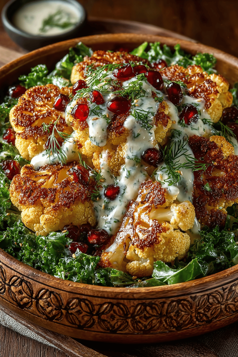 Roasted Cauliflower Salad Recipe with Lemon Tahini Dressing