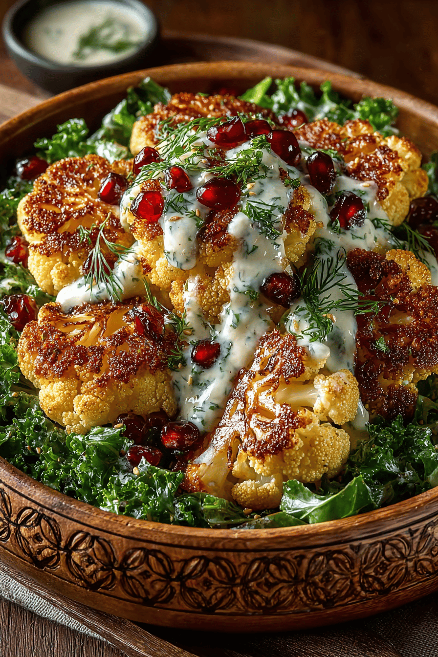 Roasted Cauliflower Salad Recipe with Lemon Tahini Dressing