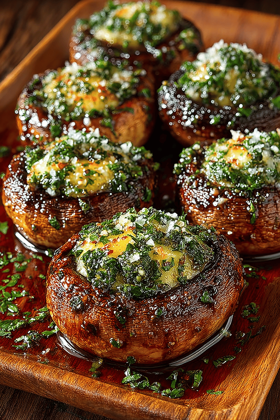 Roasted Garlic Mushrooms Recipe - A Simple and Flavorful Side Dish ingredients organized and measured on kitchen counter
