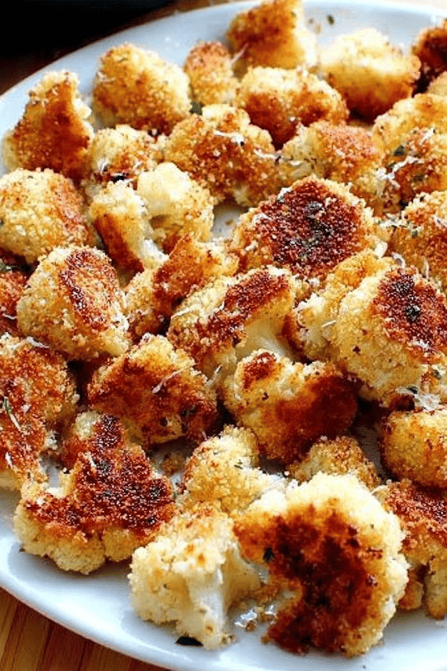 Roasted Garlic Parmesan Cauliflower Recipe final dish beautifully presented and ready to serve