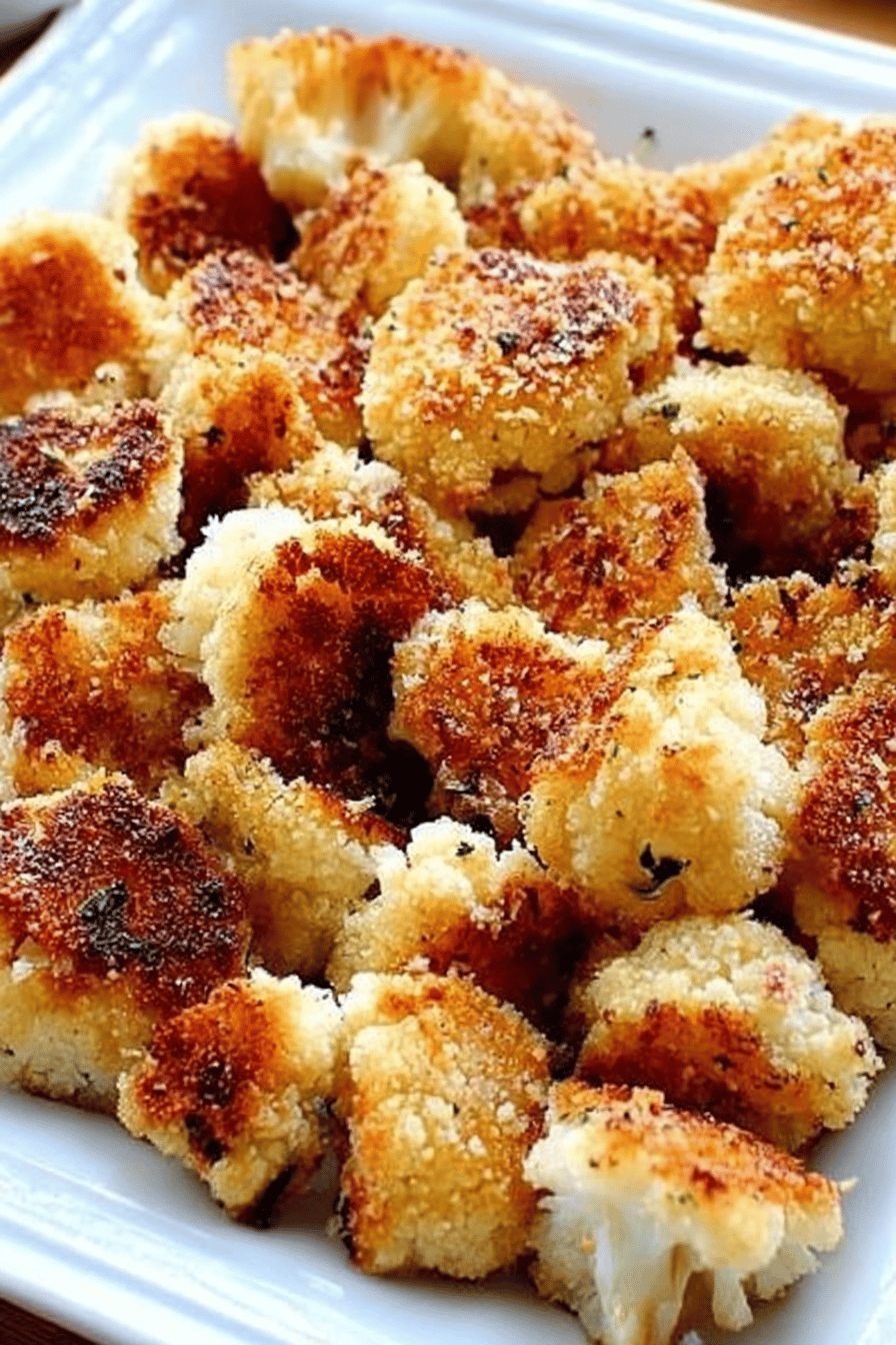 Roasted Garlic Parmesan Cauliflower Recipe slice on plate showing perfect texture and swirl pattern