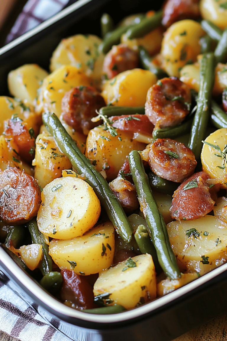 Sausage Green Bean Potato Casserole: Easy Dinner