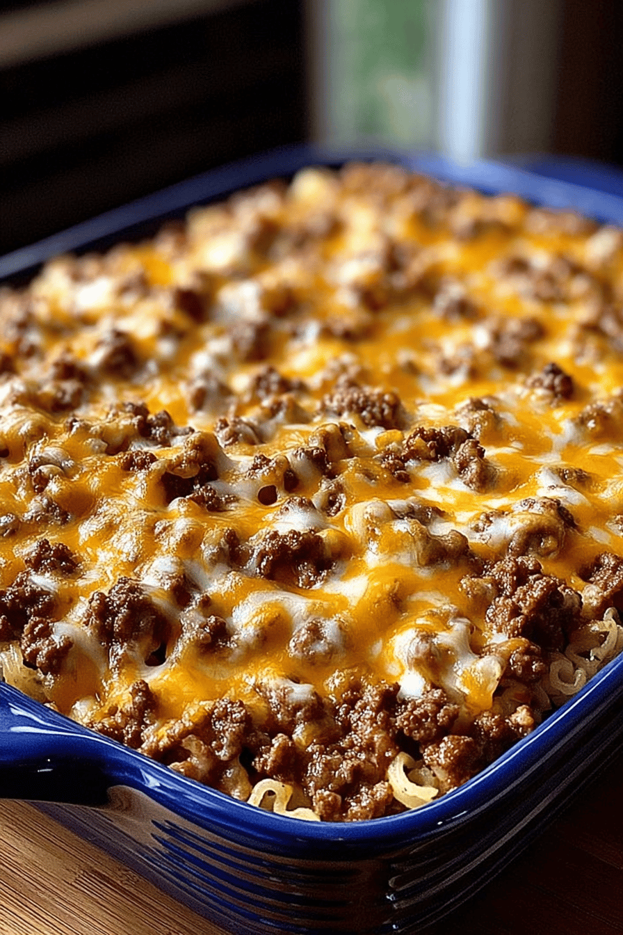Savory Hamburger Casserole Recipe final dish beautifully presented and ready to serve