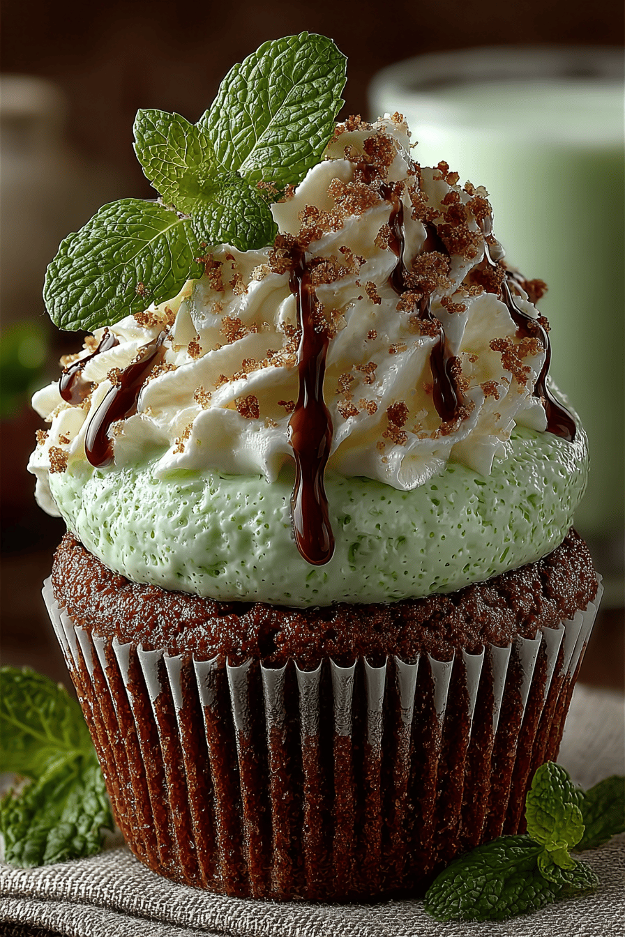 Shamrock Shake Cupcakes Recipe slice on plate showing perfect texture and swirl pattern