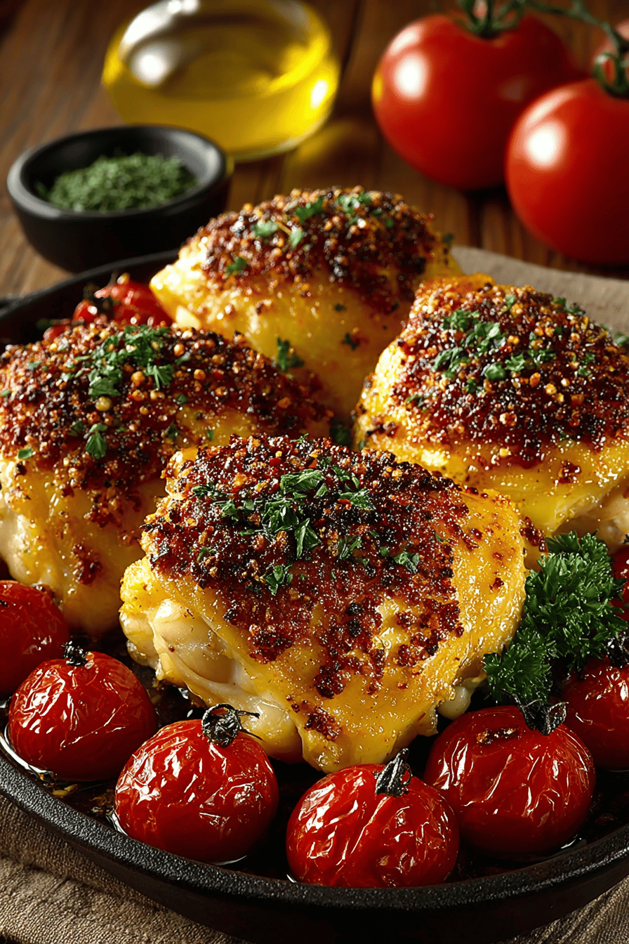 Simple Oven-Baked Chicken Recipe That's Irresistibly Delicious ingredients organized and measured on kitchen counter