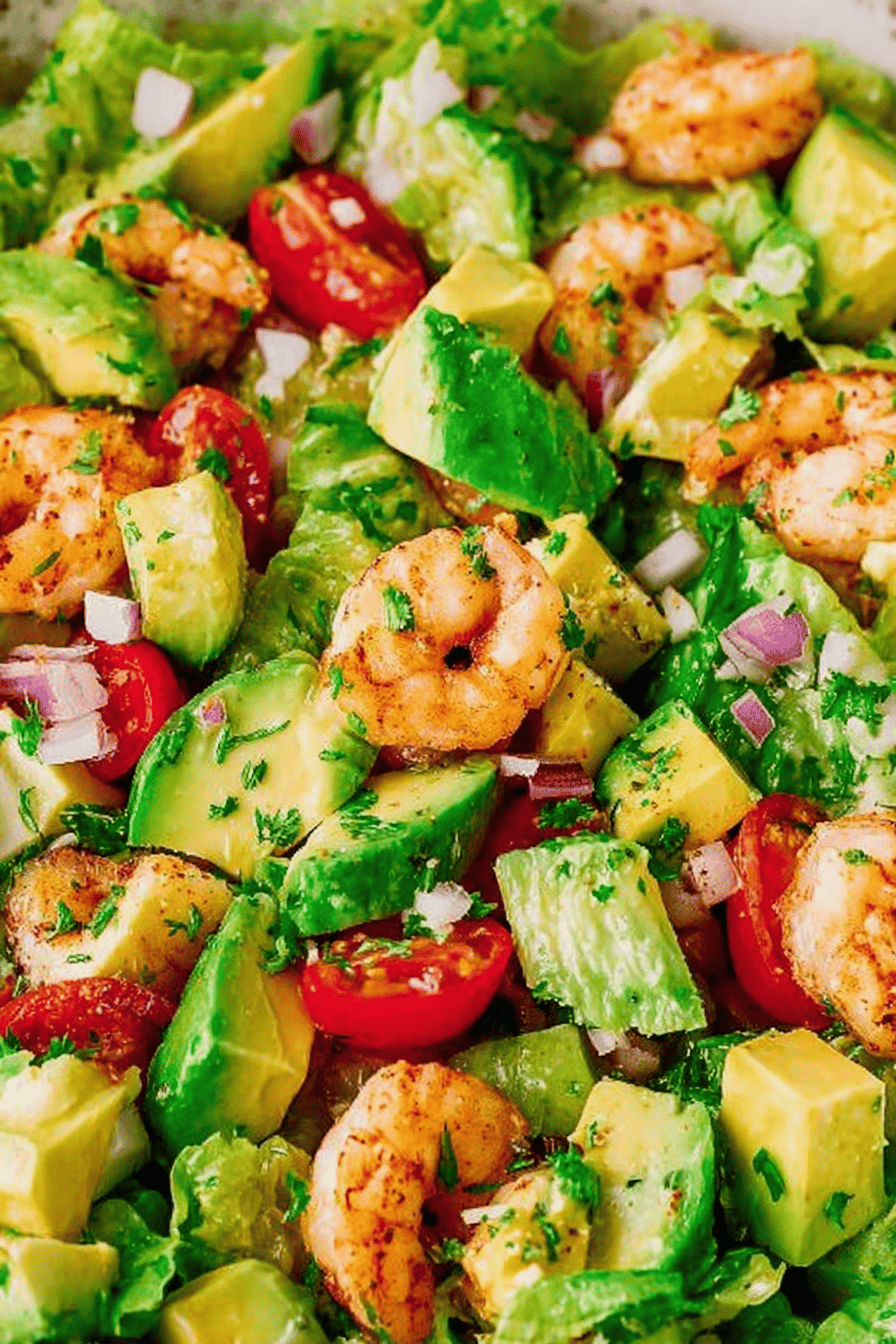 Simple Shrimp and Avocado Salad Recipe final dish beautifully presented and ready to serve