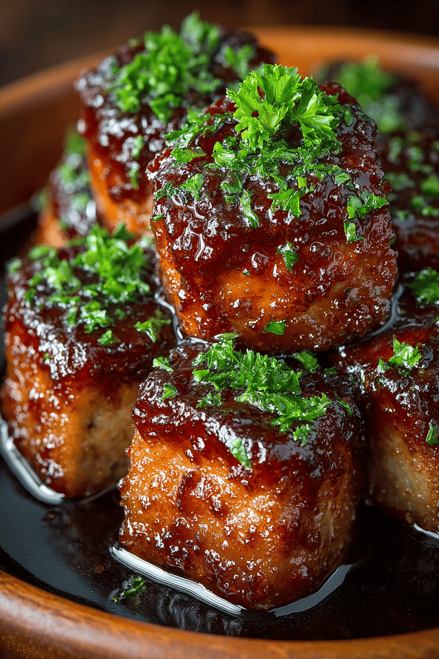 Slow Cooker Brown Sugar Kielbasa Bites Recipe final dish beautifully presented and ready to serve
