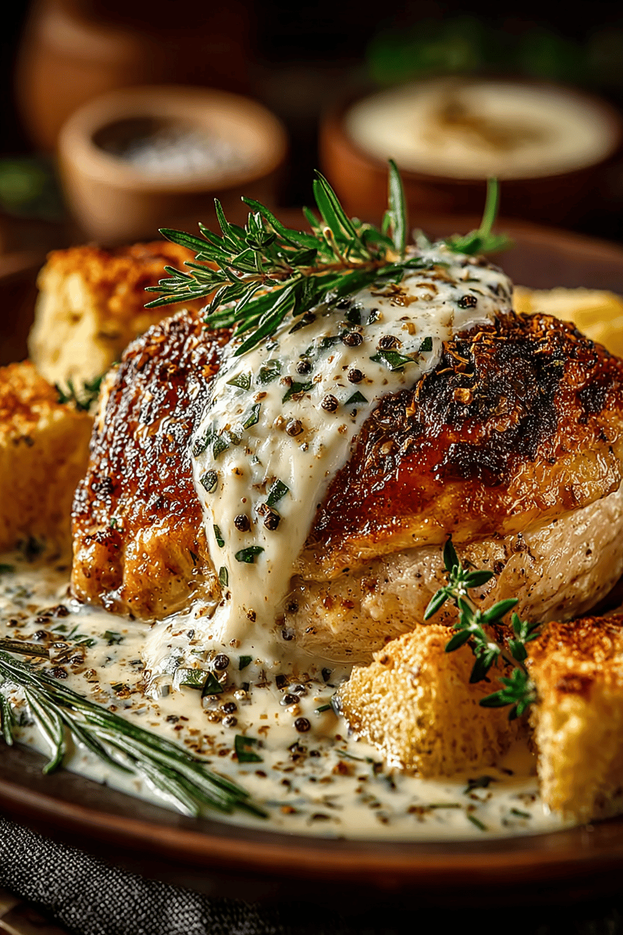 Slow Cooker Creamy Chicken Gravy Recipe ingredients organized and measured on kitchen counter