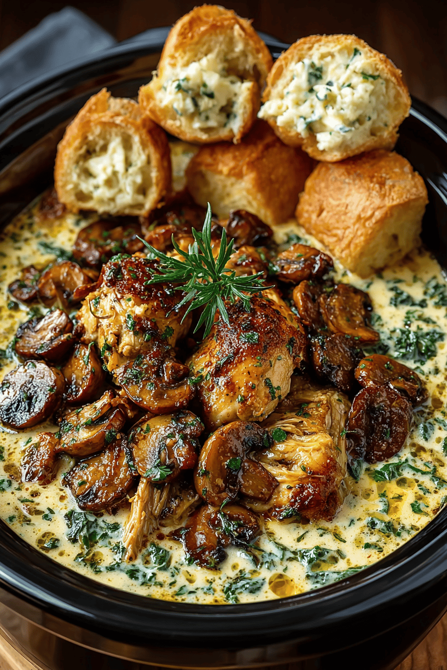 Slow Cooker Creamy Chicken Gravy Recipe final dish beautifully presented and ready to serve