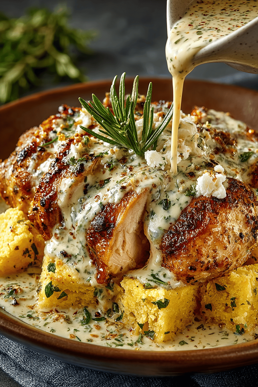 Slow Cooker Creamy Chicken Gravy Recipe slice on plate showing perfect texture and swirl pattern