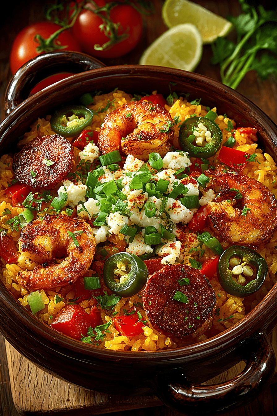 Slow Cooker Jambalaya Recipe for a Satisfying Meal ingredients organized and measured on kitchen counter