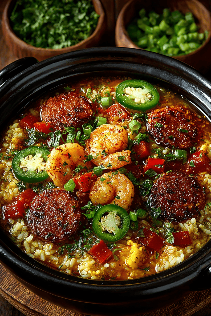 Slow Cooker Jambalaya Recipe for a Satisfying Meal final dish beautifully presented and ready to serve
