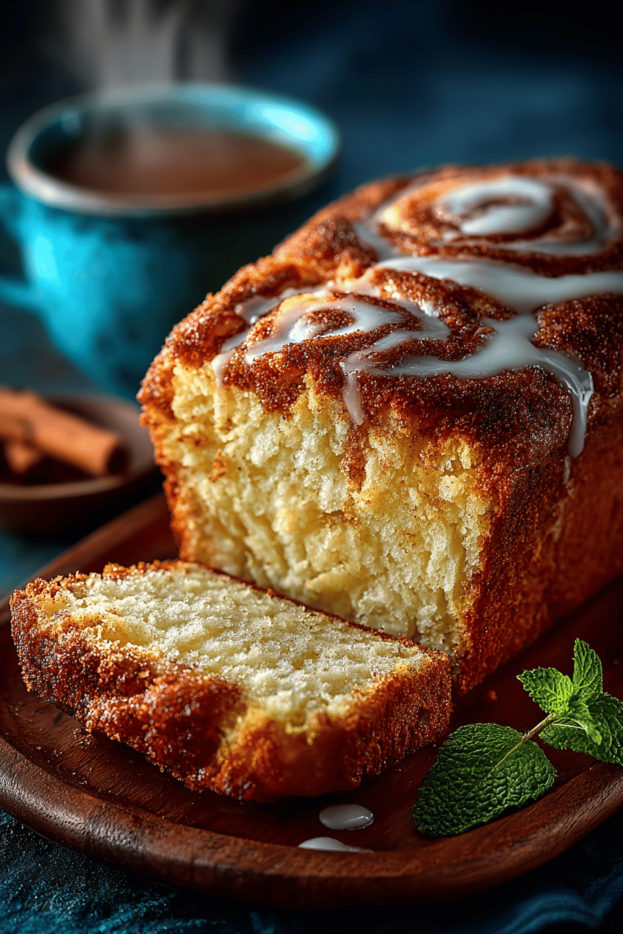 Snickerdoodle Bread Recipe with Cinnamon Sugar Swirl slice on plate showing perfect texture and swirl pattern