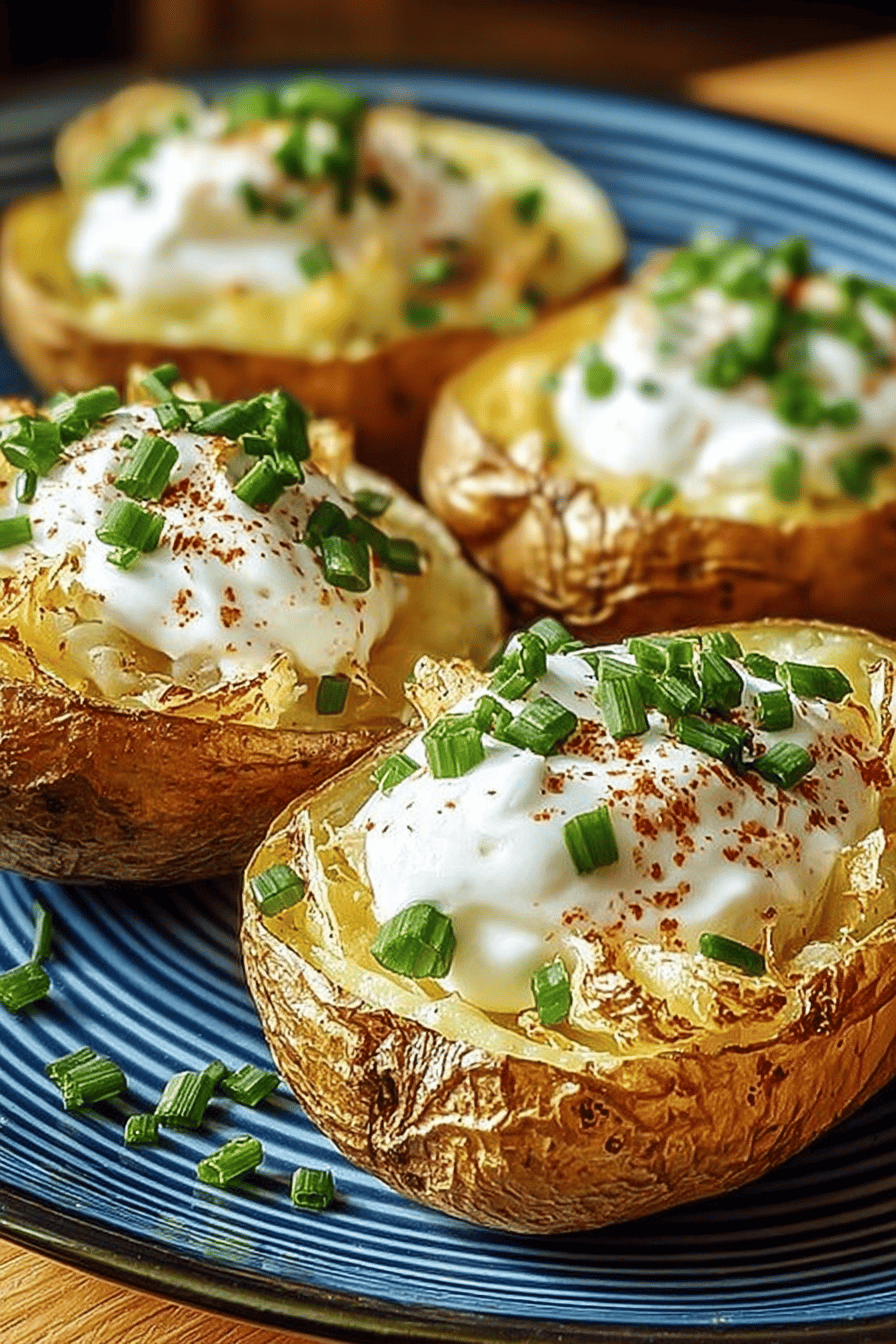 Sour Cream and Chive Baked Potato Recipe ingredients organized and measured on kitchen counter