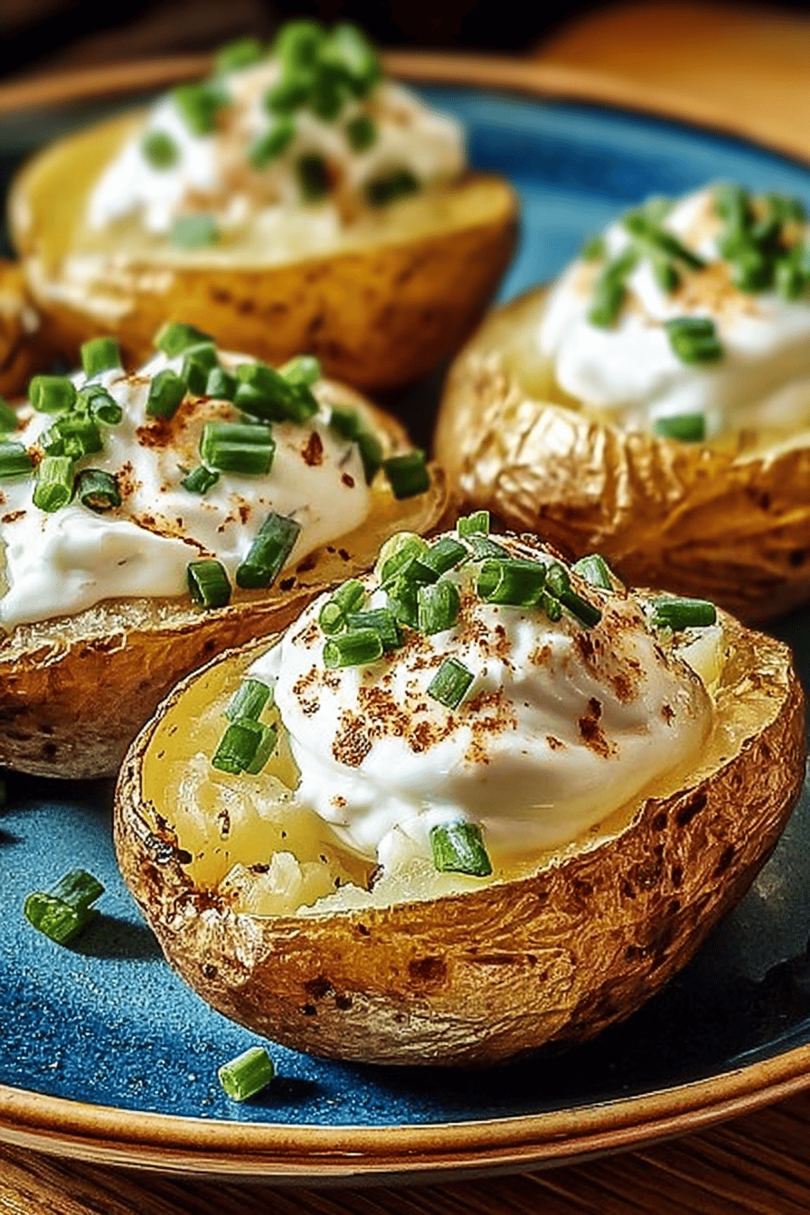 Sour Cream and Chive Baked Potato Recipe final dish beautifully presented and ready to serve