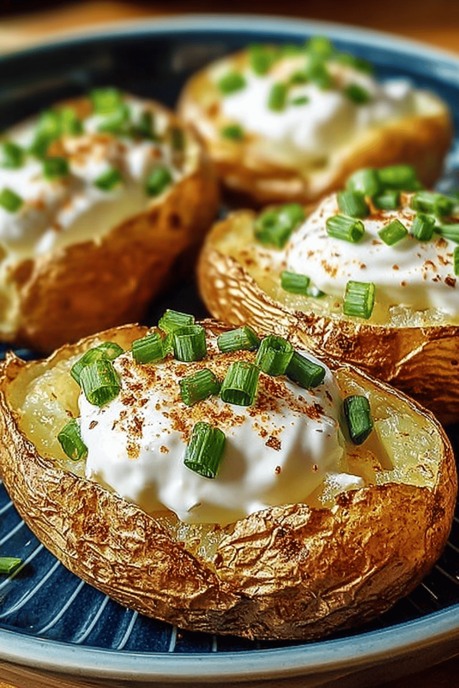 Sour Cream and Chive Baked Potato Recipe slice on plate showing perfect texture and swirl pattern