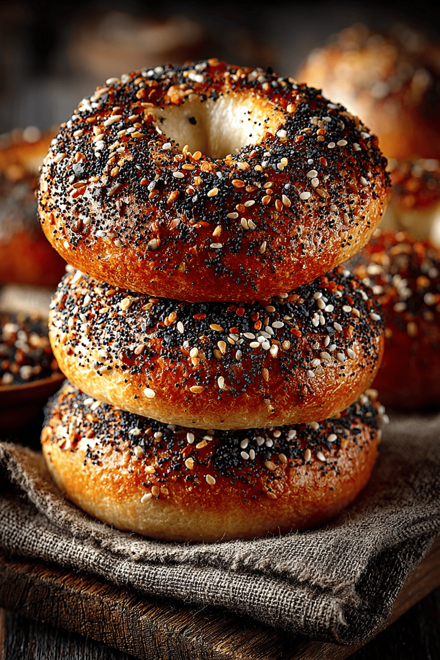 Sourdough Bagel Recipe The Ultimate Homemade Guide ingredients organized and measured on kitchen counter