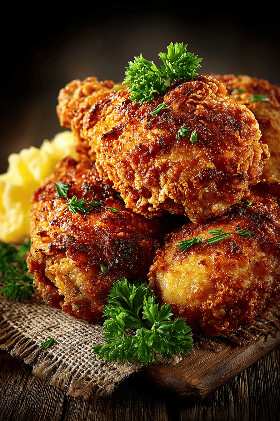 Southern Fried Chicken Recipe A Crispy, Flavorful Delight slice on plate showing perfect texture and swirl pattern