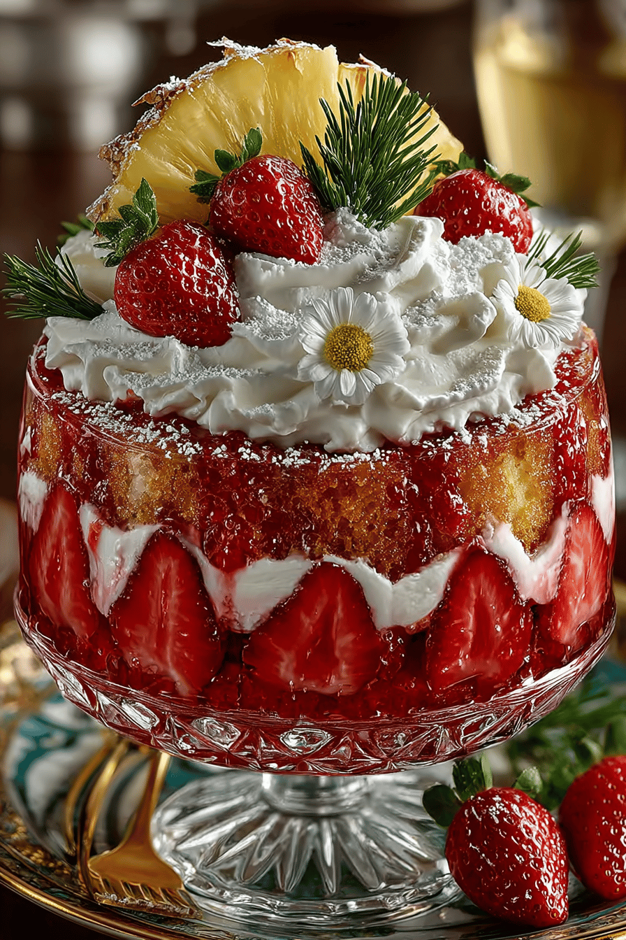 Southern Strawberry Pineapple Punch Bowl Cake Recipe