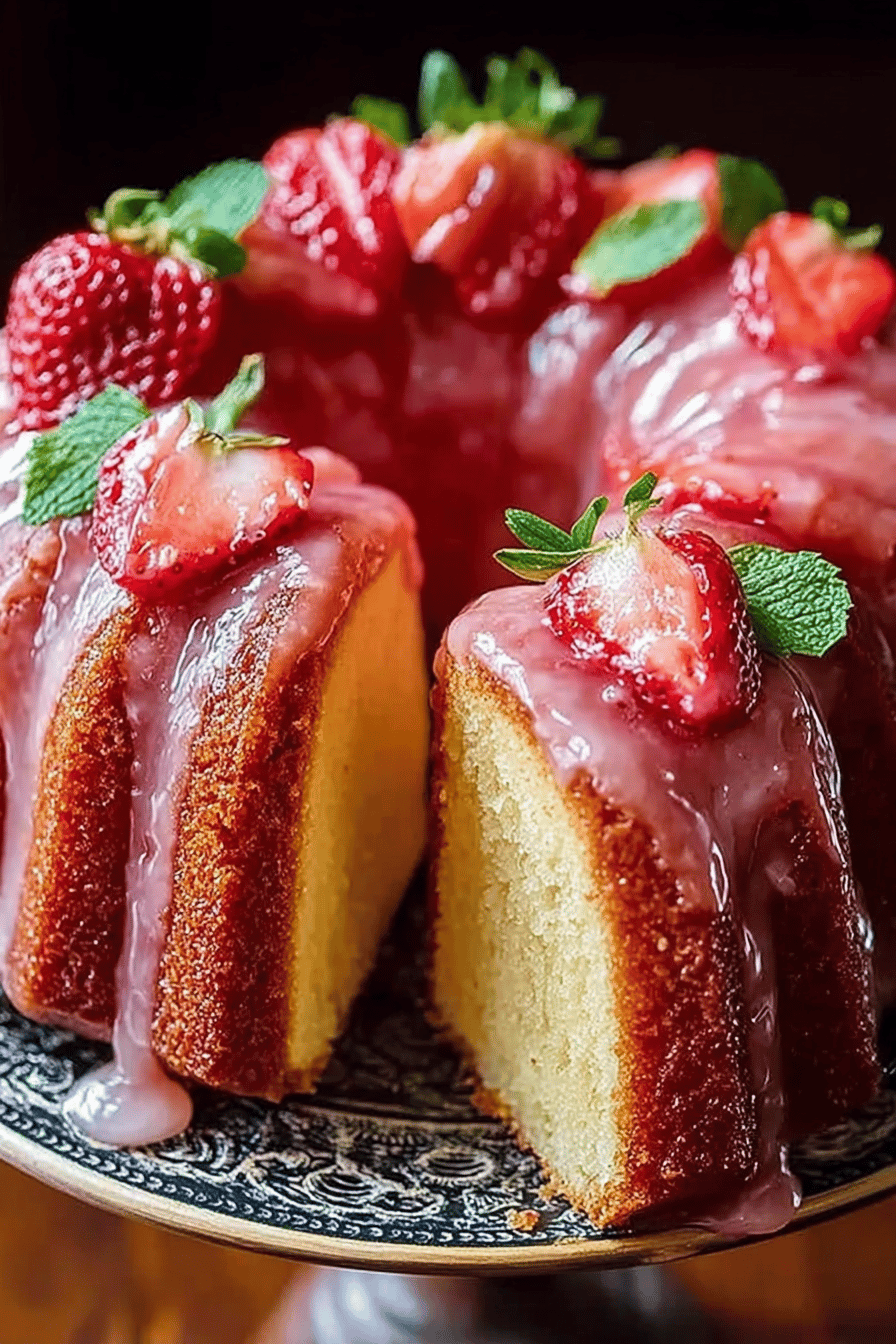 Strawberry Buttermilk Pound Cake Recipe That Will Melt in Your Mouth ingredients organized and measured on kitchen counter