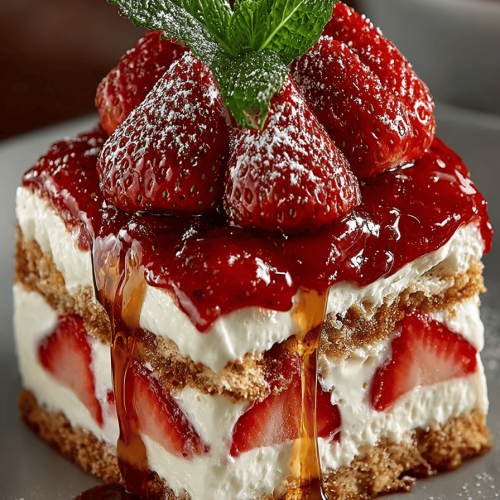 Strawberry Cream Cheese Icebox Cake Recipe