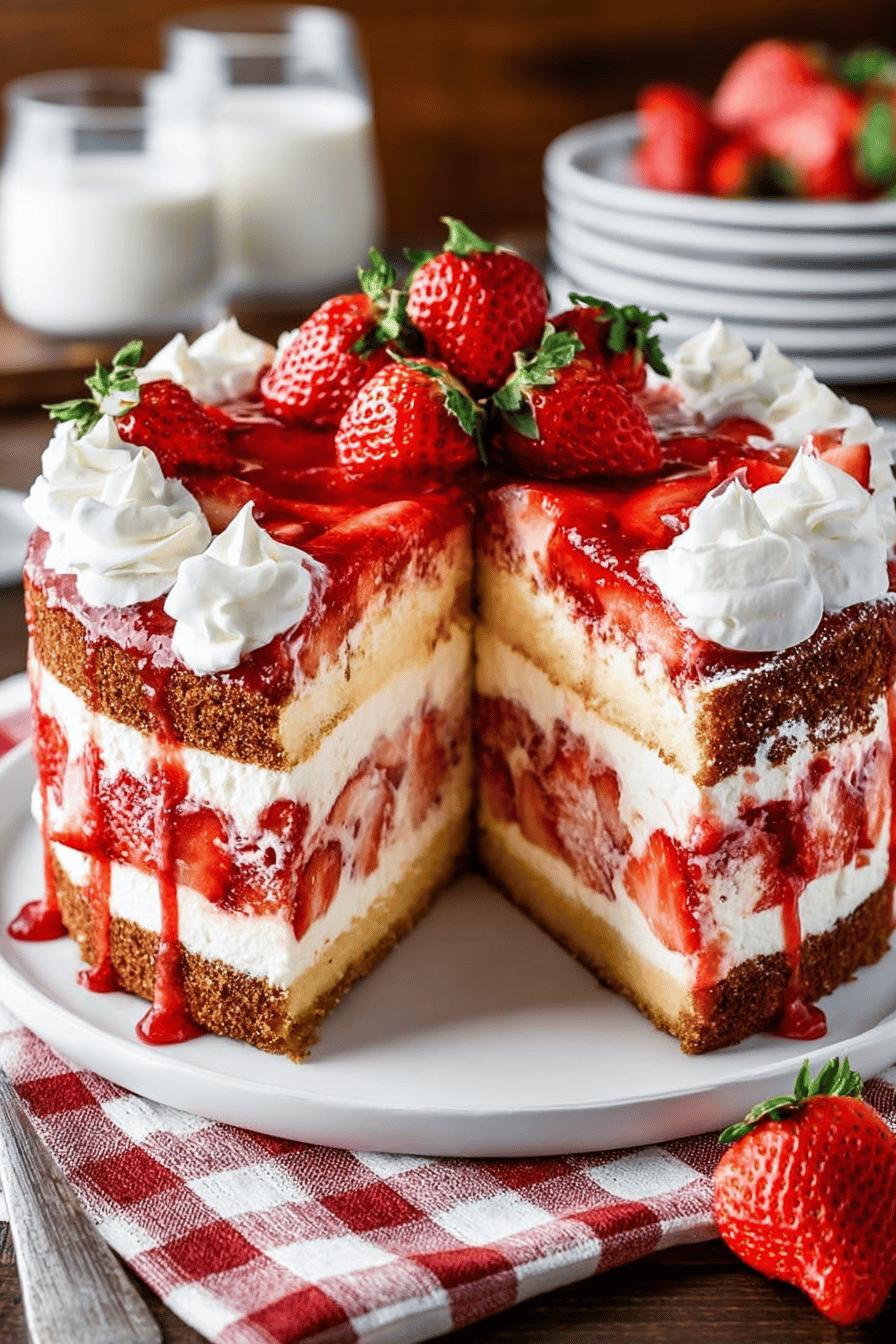 Strawberry Earthquake Cake Recipe: A Scrumptious Dessert Delight final dish beautifully presented and ready to serve