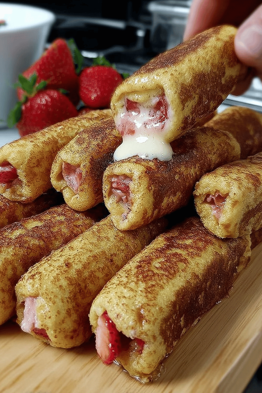 Strawberry French Toast Roll-Ups Recipe final dish beautifully presented and ready to serve
