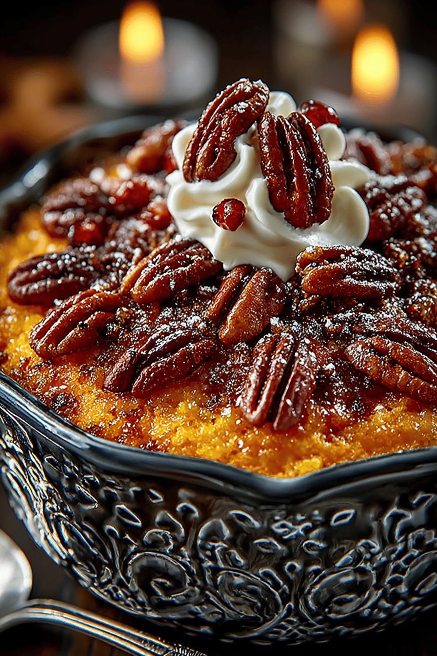 Sweet Potato Pecan Casserole Recipe final dish beautifully presented and ready to serve