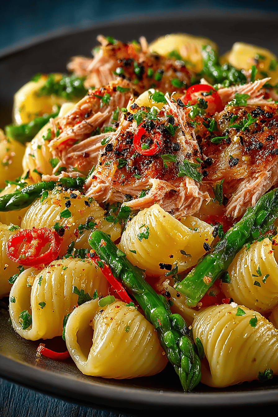 Tasty Tuna Pasta Salad Recipe ingredients organized and measured on kitchen counter