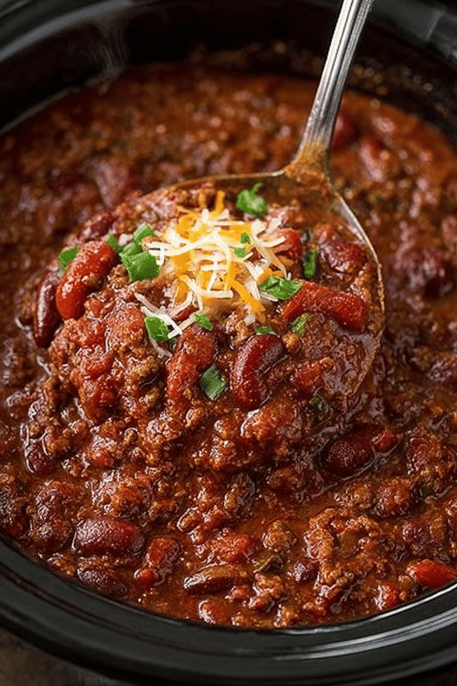 The Ultimate Homemade Chili Recipe slice on plate showing perfect texture and swirl pattern