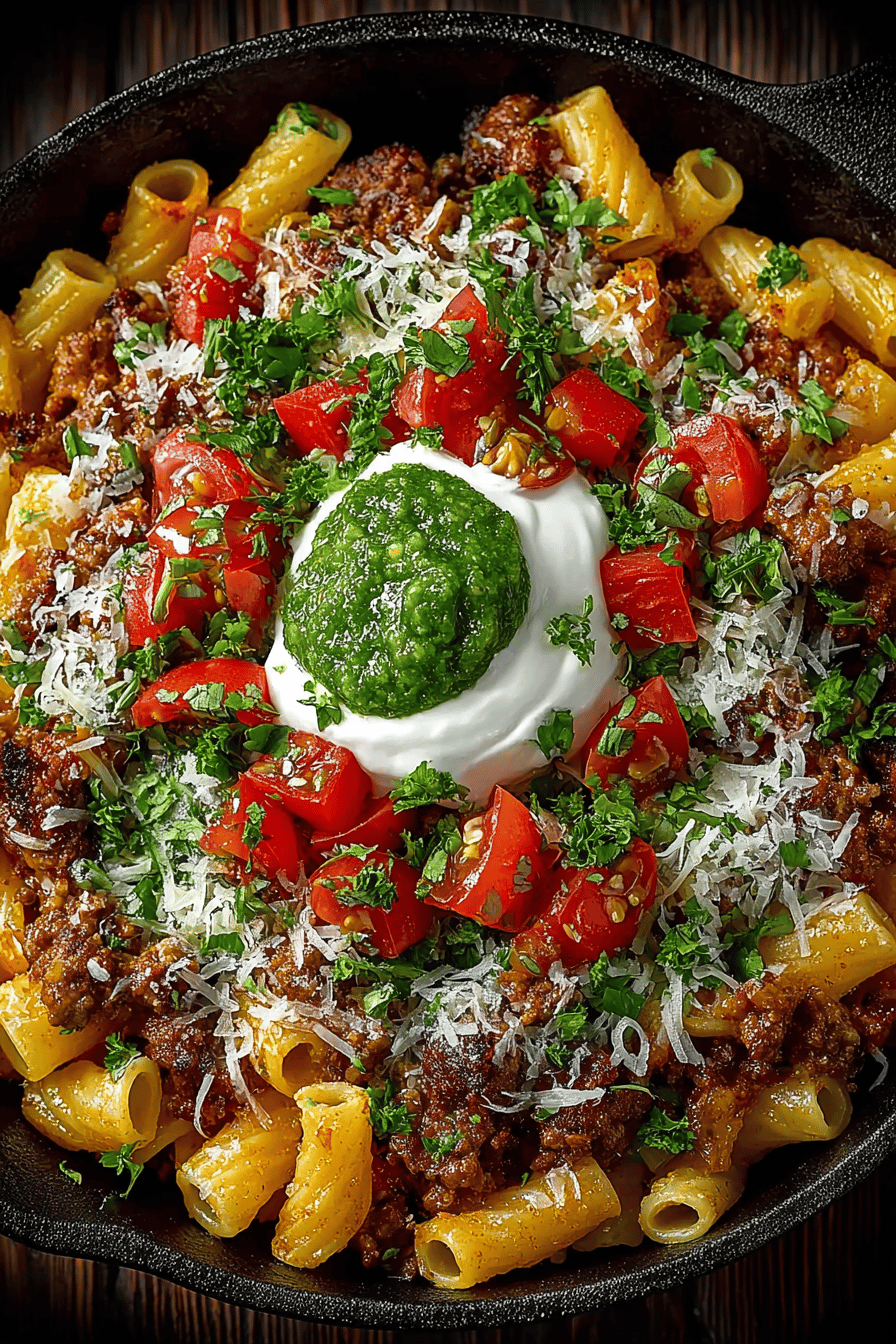 The Ultimate Taco Pasta Recipe That You Must Try ingredients organized and measured on kitchen counter