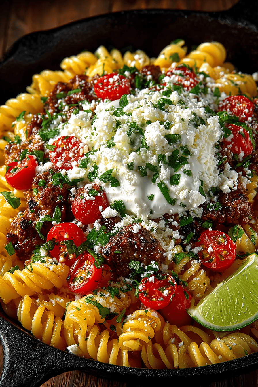 The Ultimate Taco Pasta Recipe That You Must Try slice on plate showing perfect texture and swirl pattern