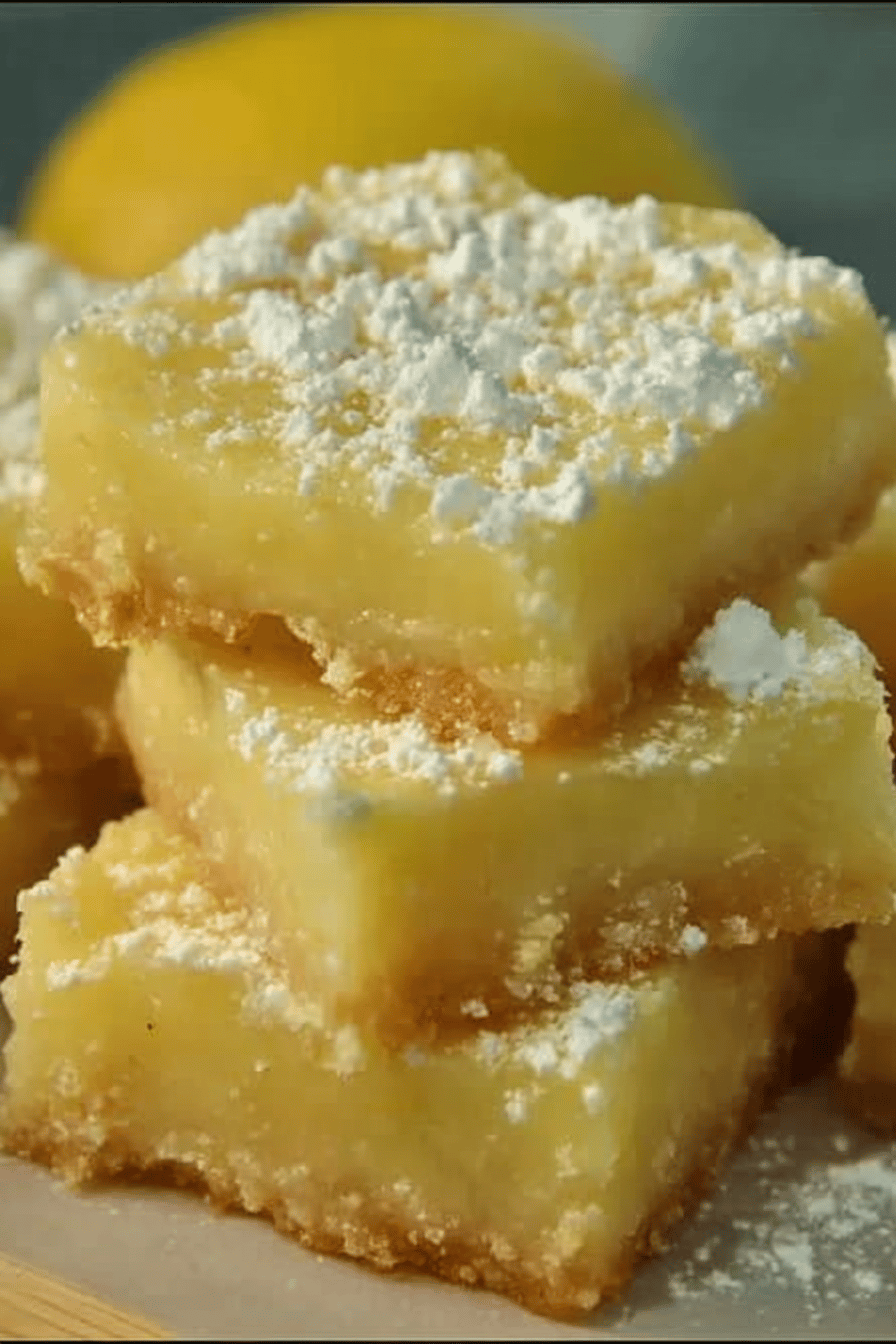 Title: Creamy Lemon Squares Recipe ingredients organized and measured on kitchen counter