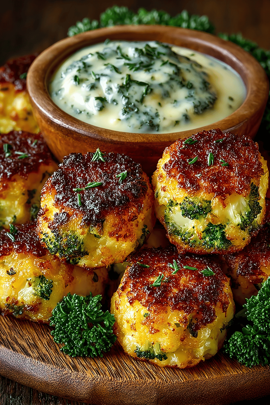 Title Delicious Broccoli Cheese Balls Recipe final dish beautifully presented and ready to serve