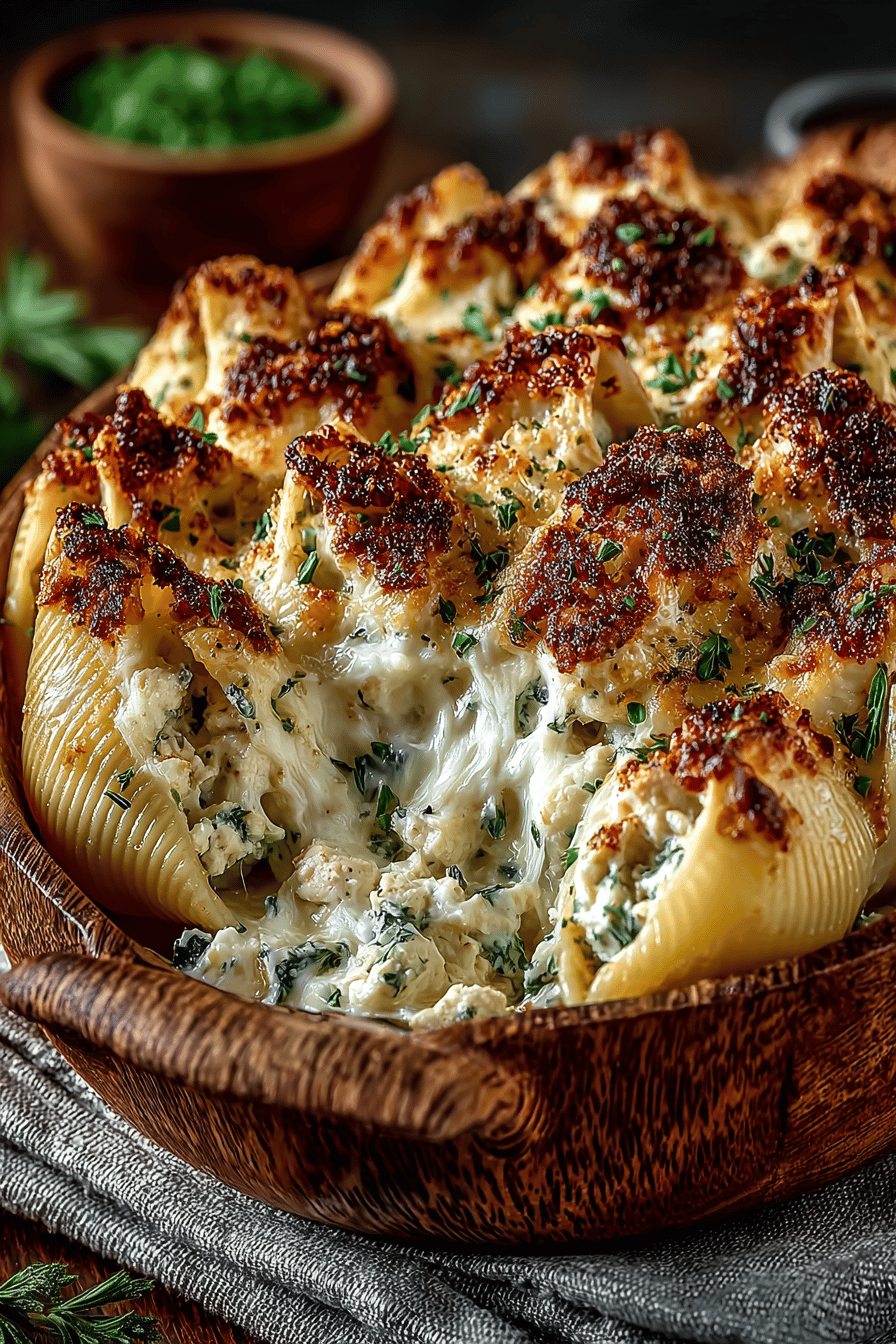 Title Million Dollar Chicken Alfredo Stuffed Shells Recipe final dish beautifully presented and ready to serve