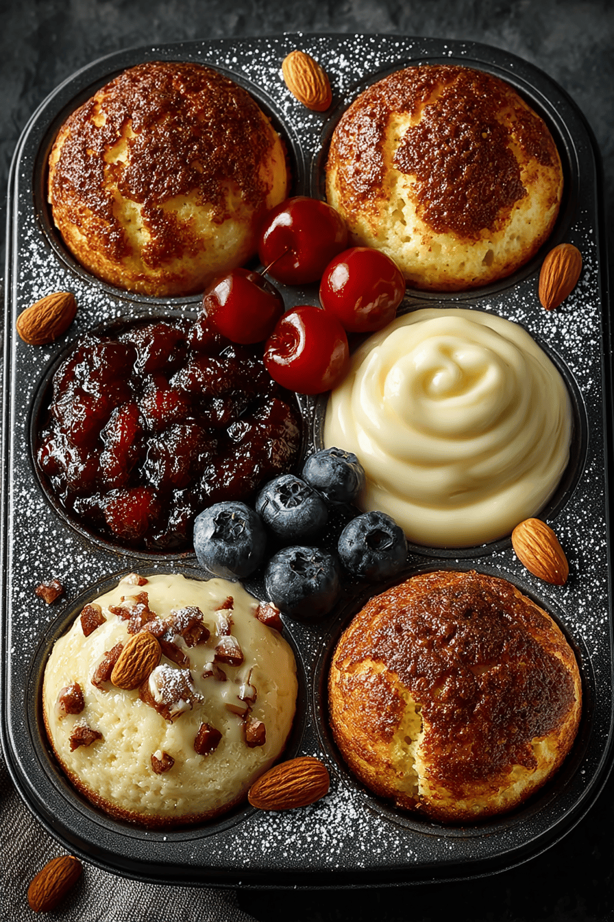 Title Six Delicious Treats Baked in One Pan slice on plate showing perfect texture and swirl pattern